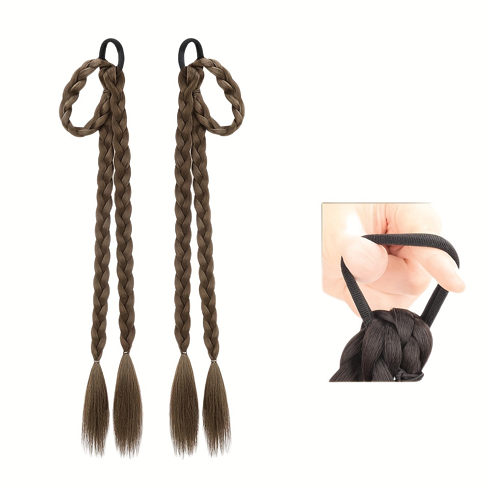 Braided Ponytail Rubber Band Synthetic Ear Double Ponytail Boxing Braids