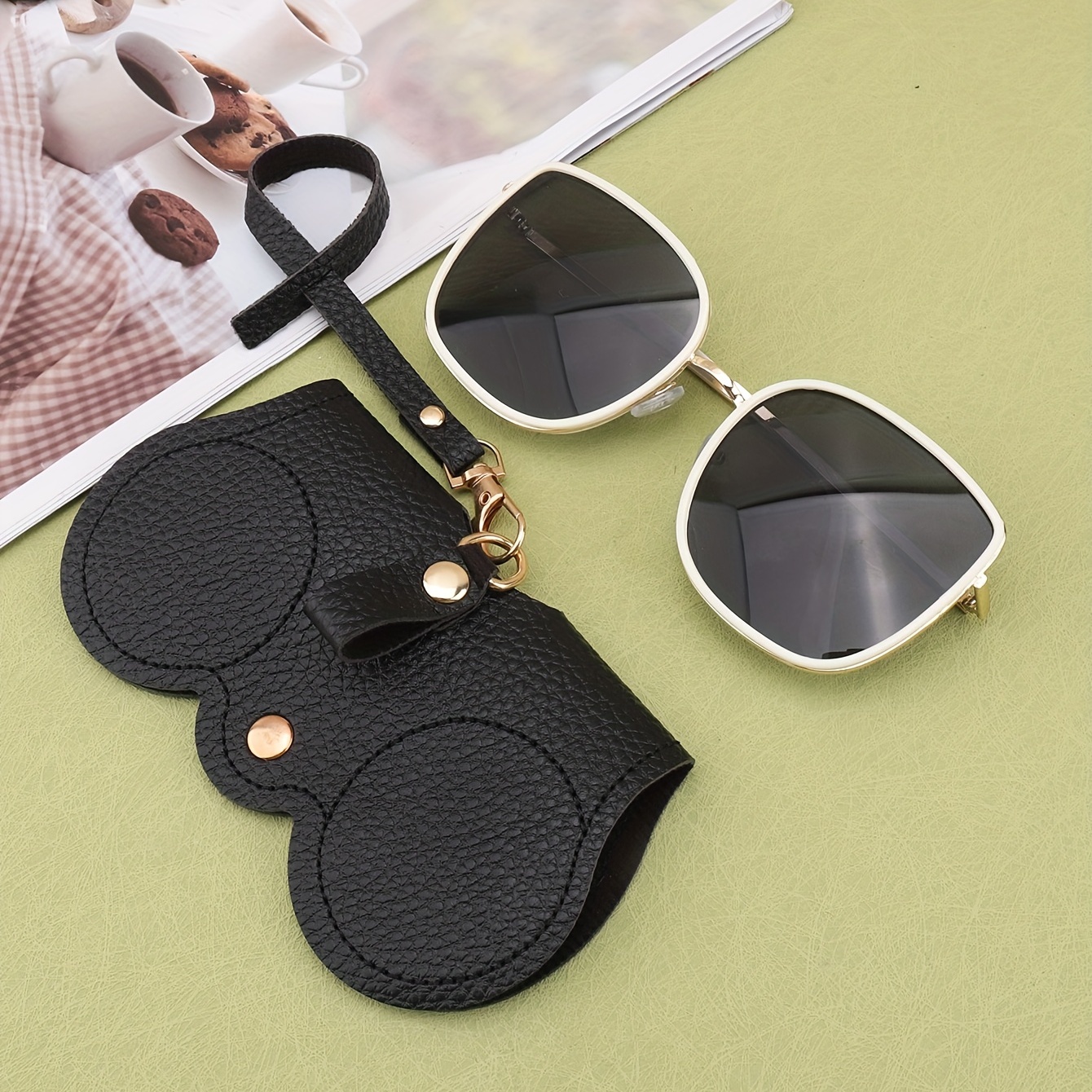 1Pc Soft Leather Sunglasses Bag Waterproof Glasses Case Sun Glasses Pouch  Simple Eyewear Storage Bags Eyewear Accessories