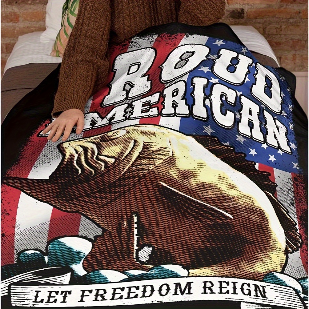  Homewish Vintage American Flag Throw Blanket,Men