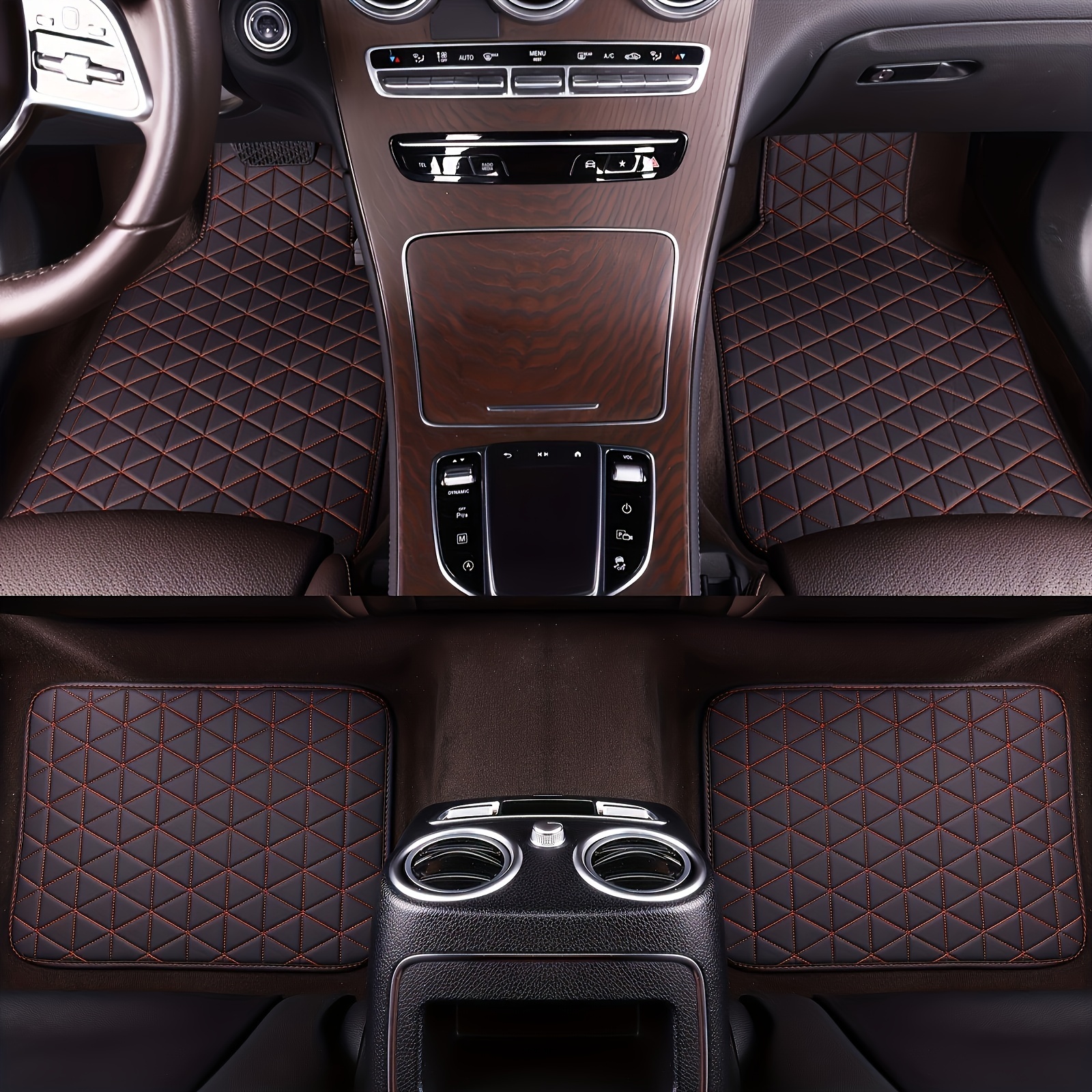 Waterproof Leather Car Floor Mats Universal Full Set Auto - Temu