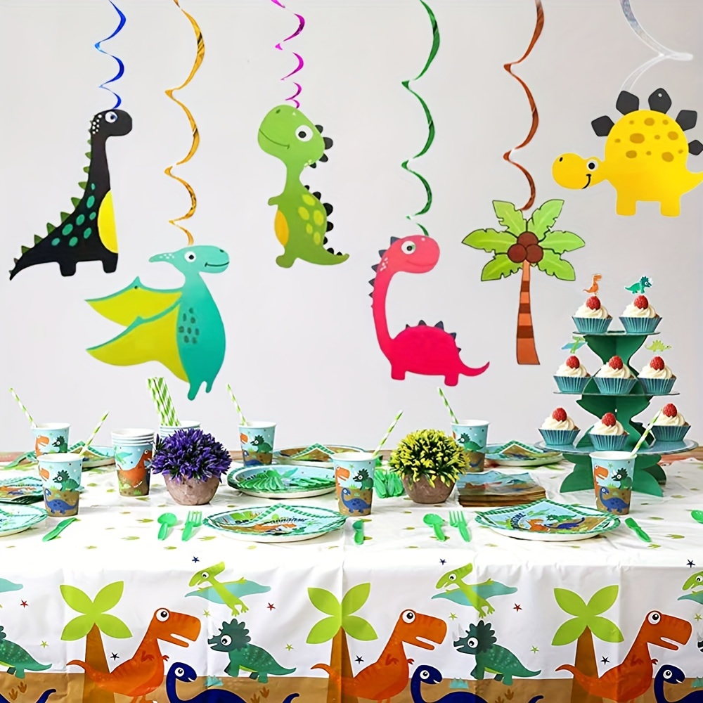 Dinosaur Swirl Decor Jungle Birthday Party Adorns The Vortex - Temu
