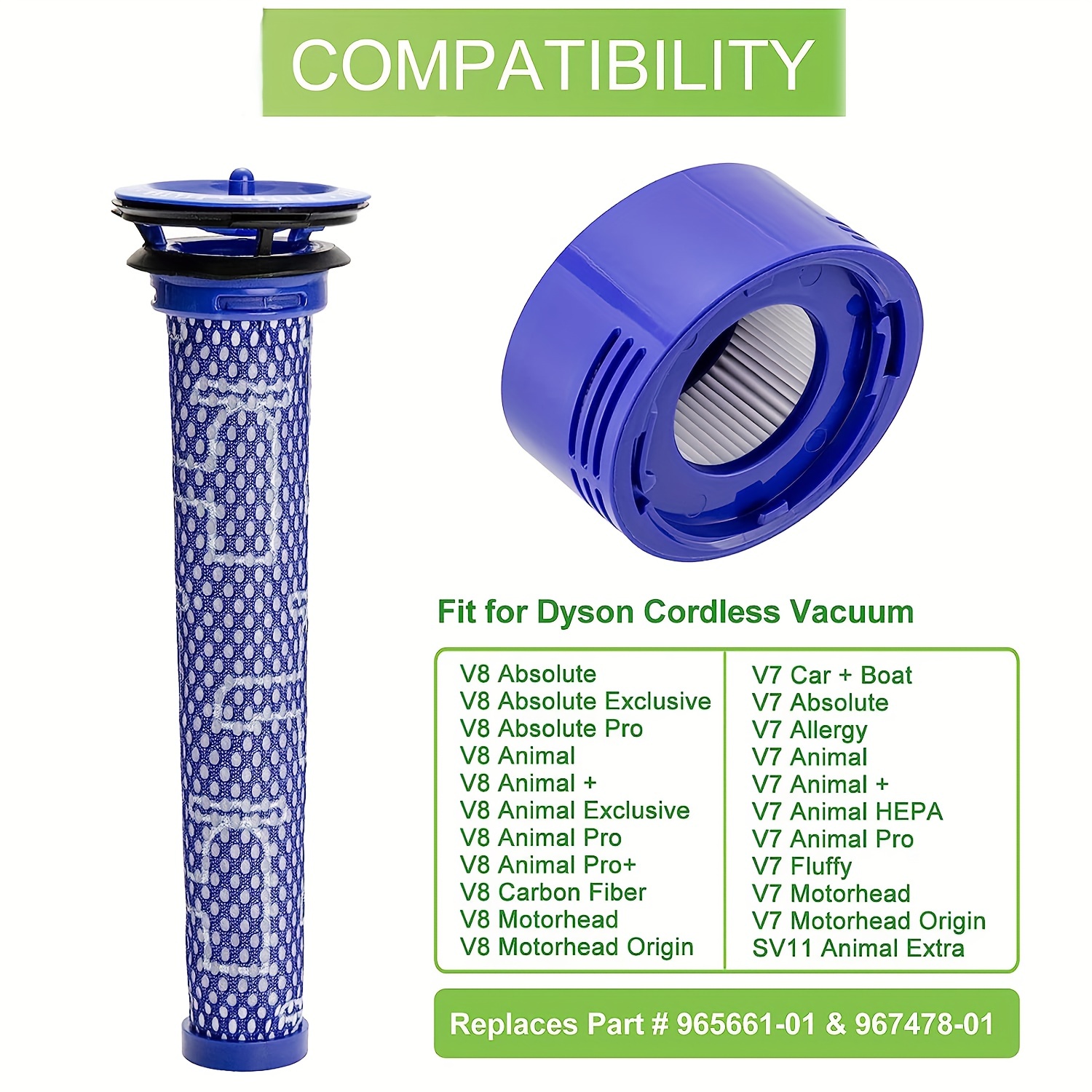  Filter for Dyson V6 Absolute Motorhead Cordless Stick