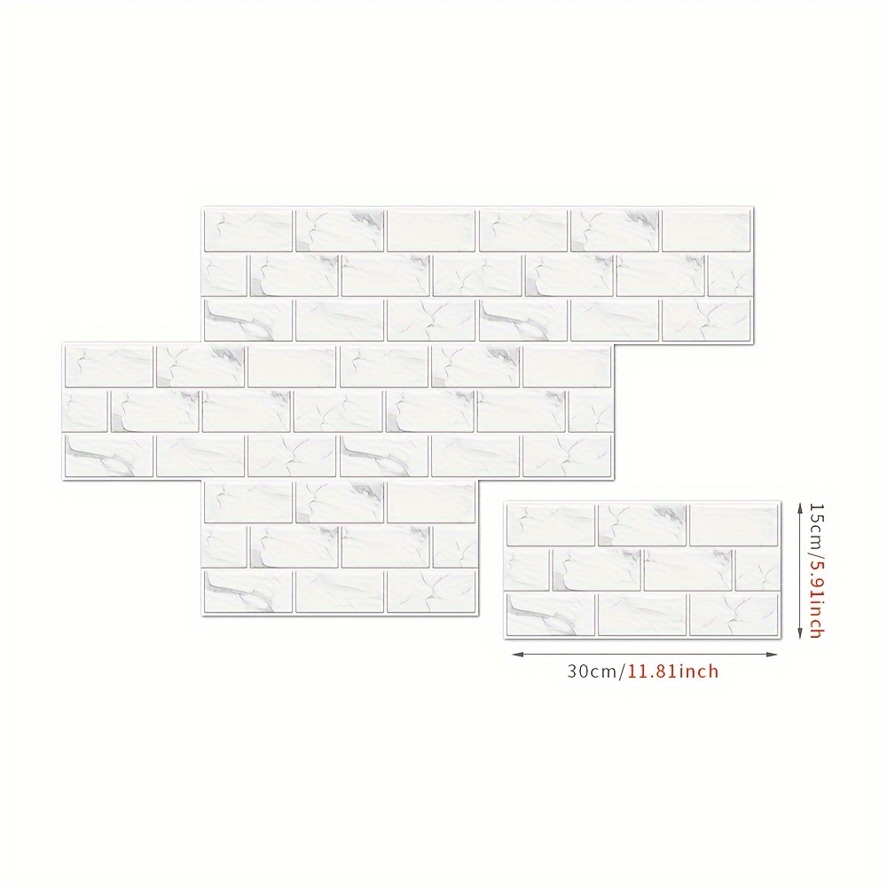 Image of New /40pcs/set Self-adhesive Panel Tile Wall Stickers, Living Room Background Wall Decor, Bathroom Brick Sticker For Wall Sticker Wall Background Bedroom Living Room Decor Stickers