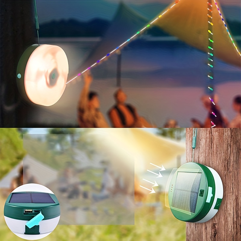 Acheter Guirlande lumineuse solaire à 33led, contrôle par application  Bluetooth, pour tente de Camping, lumière d'ambiance, étanche, d'urgence