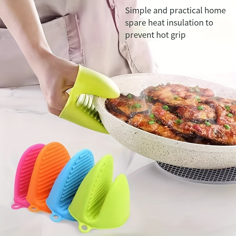 Silicone Pot Holder Heat Resistant, Oven Mitts Glove Cooking Pinch Grips  Glove Hand Clip Convenient Pot