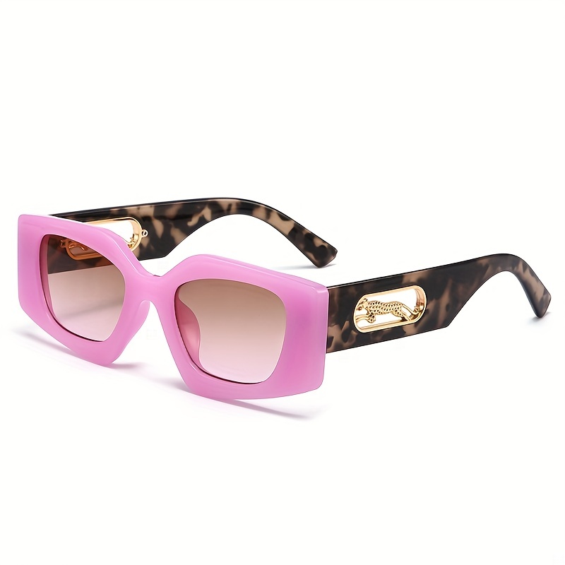 Leopard Geometric Sunglasses
