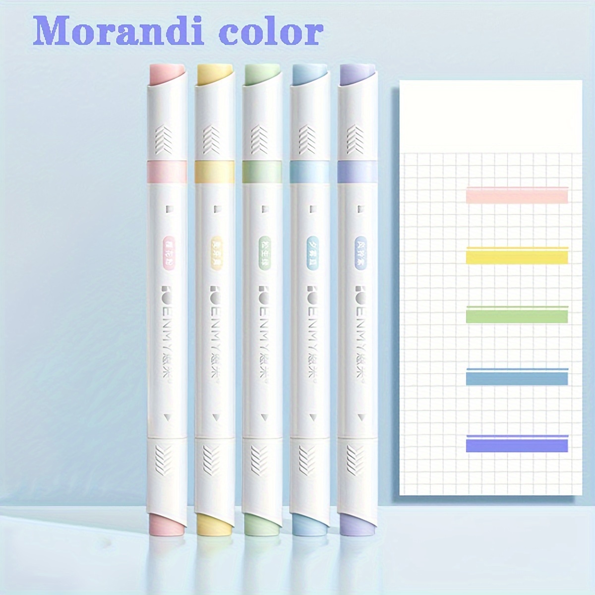 6pcs/set Double Tip Highlighter Pens Macaron Color Manga Markers Midliner  Pastel highlighters Kawaii Japanese Stationery 