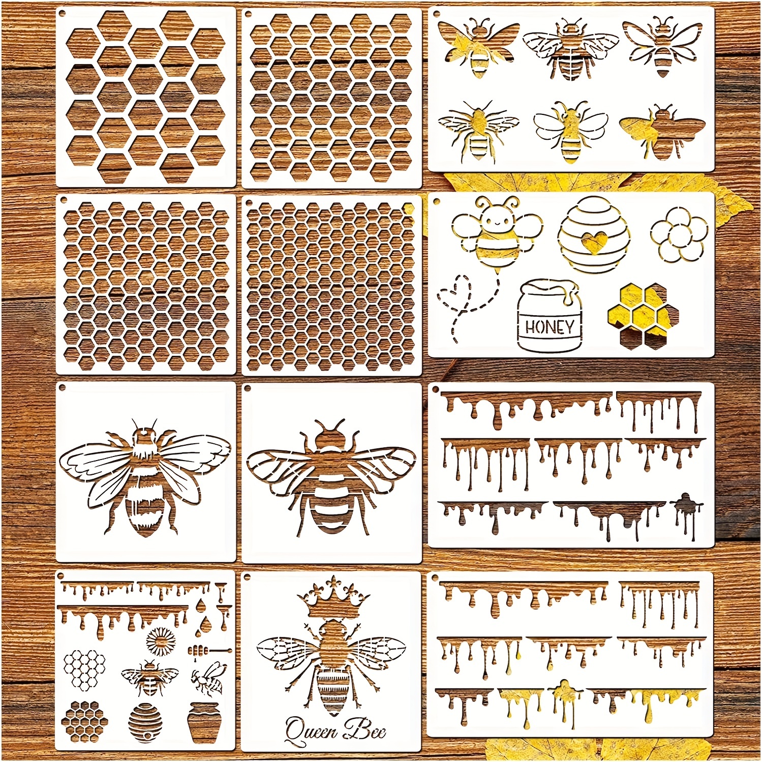 Panneau Mural 3d En Bois Hexagone Honeybee