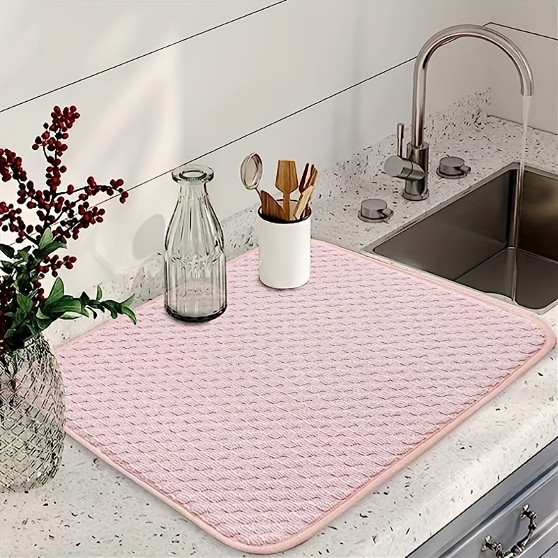 Dish Drying Mat Polyester Absorbent Machine Washable Fast - Temu