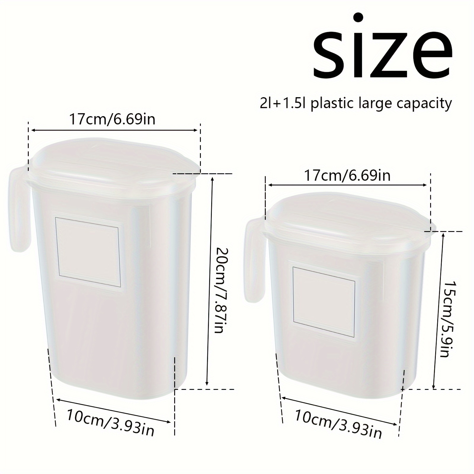 2 Litre Plastic Fridge Door Jug With Lid For Water, Milk, Juice and Drinks,  Jugs