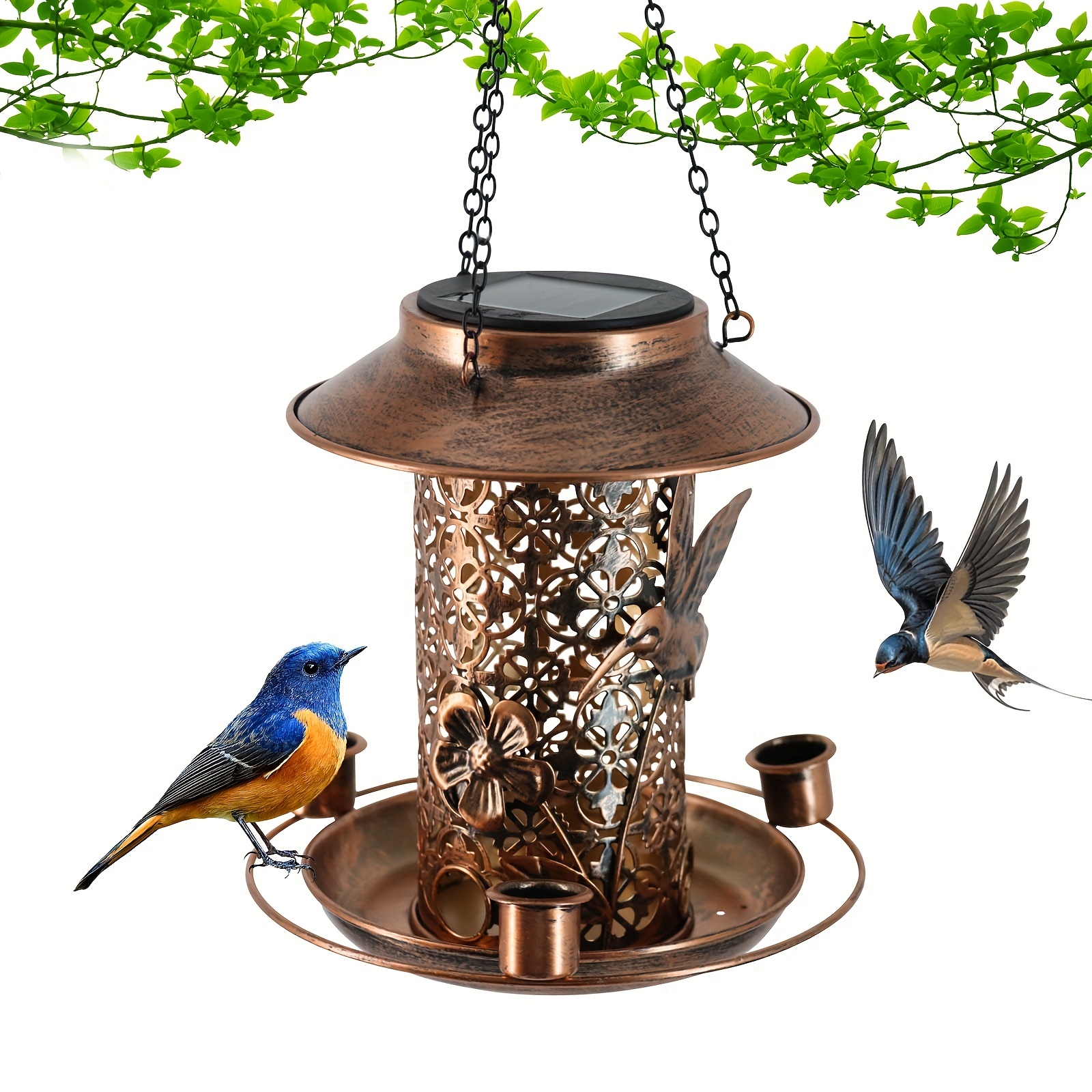 Comedero para pájaros para colgar en el exterior, semillas de aves para  exteriores, comederos para pájaros silvestres para jardín y patio,  decoración
