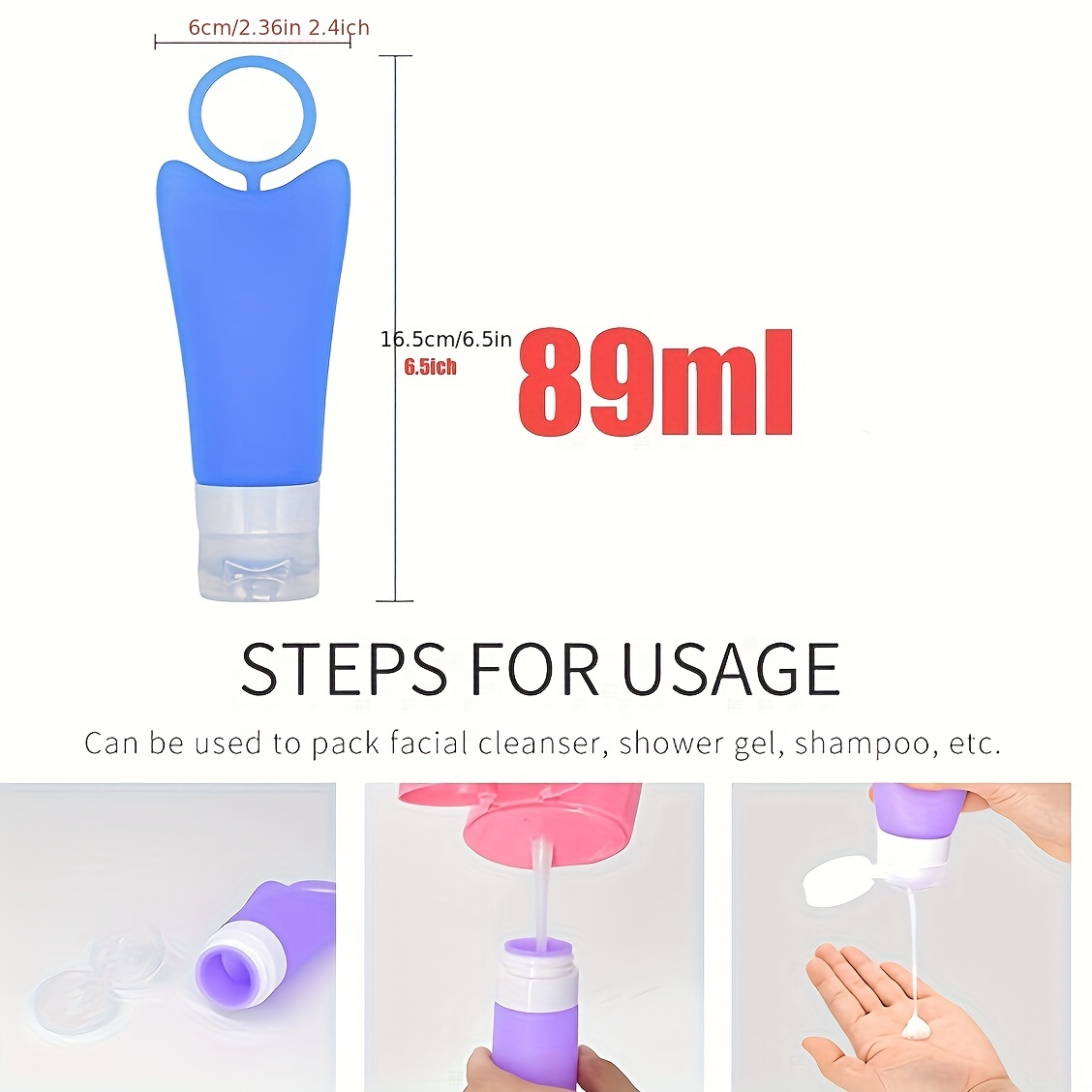 Bottle Silicone Lotion Squeeze Tube Refillable Empty Bottle Makeup Travel  Size