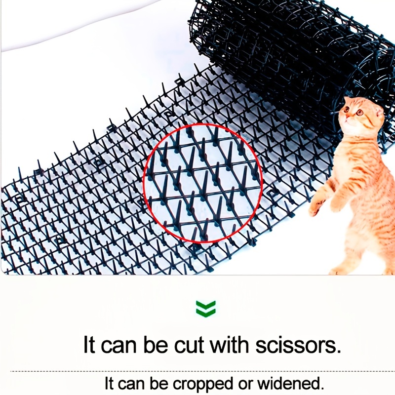 Scat Mat with Spikes Prickle Strips for Cats Dogs Spiked Mat Network Digging  Stopper for Garden Fence Outdoor Indoor Keep Pet Dog Cat Off Couch  Furniture, 79 x 12 Inch Black
