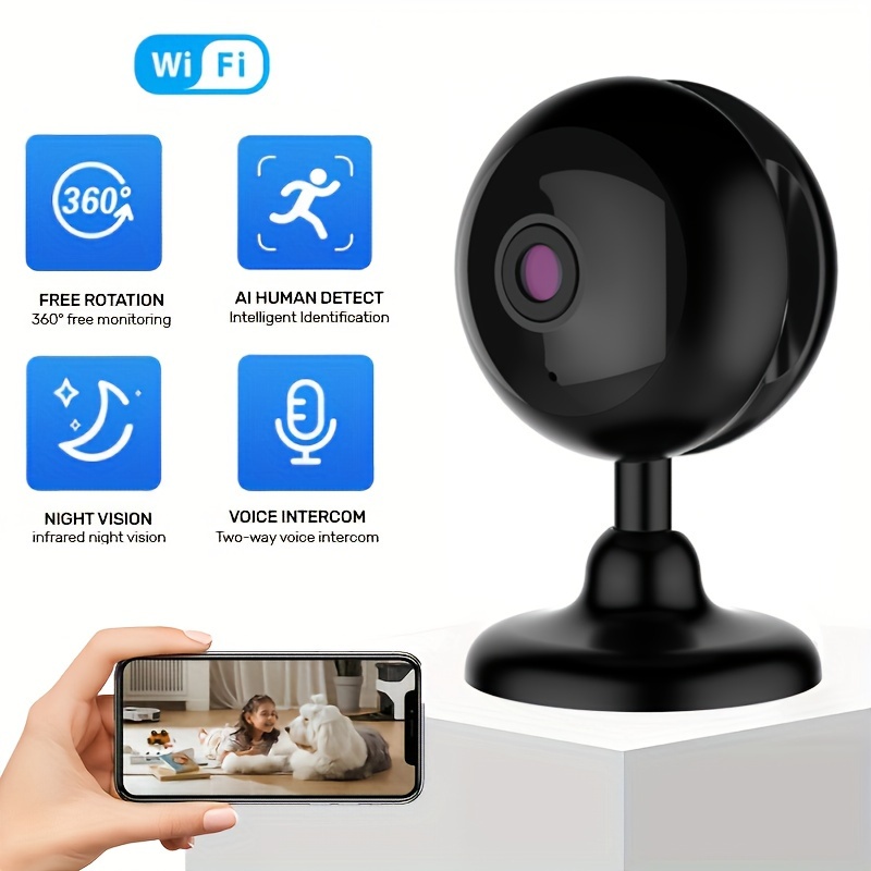 Wansview Security Camera, IP Camera 2K, WiFi Home Indoor Camera for  Baby/Pet/Nanny, 2 Way Audio Night Vision, Works with Alexa, with TF Card  Slot and
