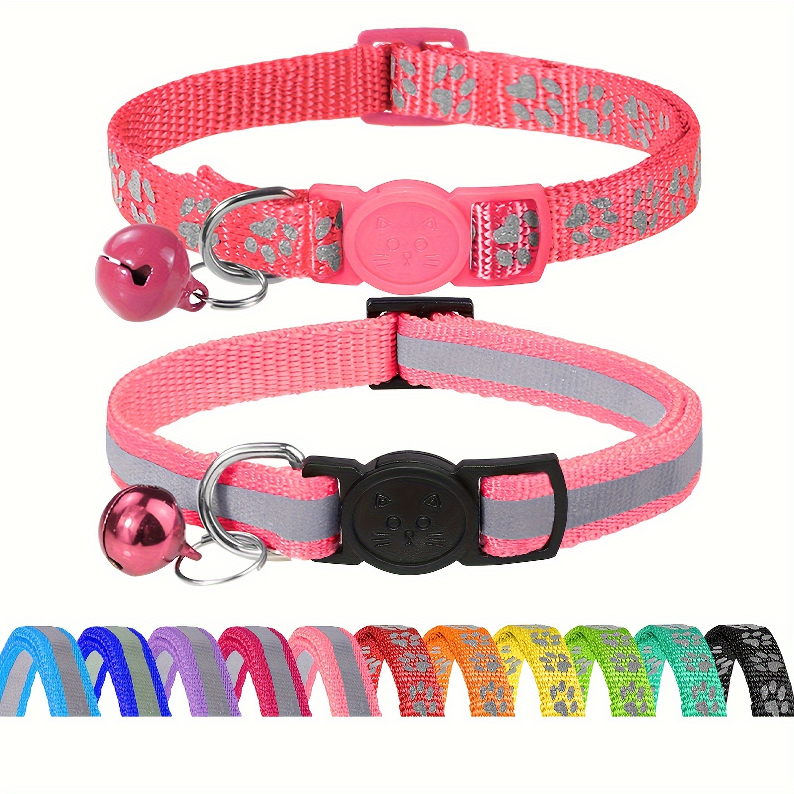 Cute Safe Cat Collars With Bells Breakaway Design For Pet Safety Decoration, Save Money On Temu