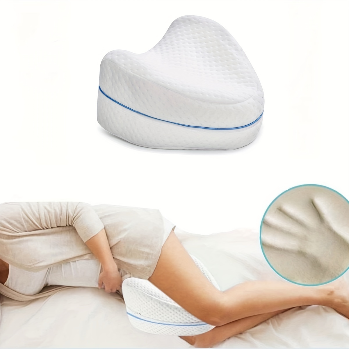 Memory Foam Leg Pillow For Side Sleepers - Relax From Sciatica
