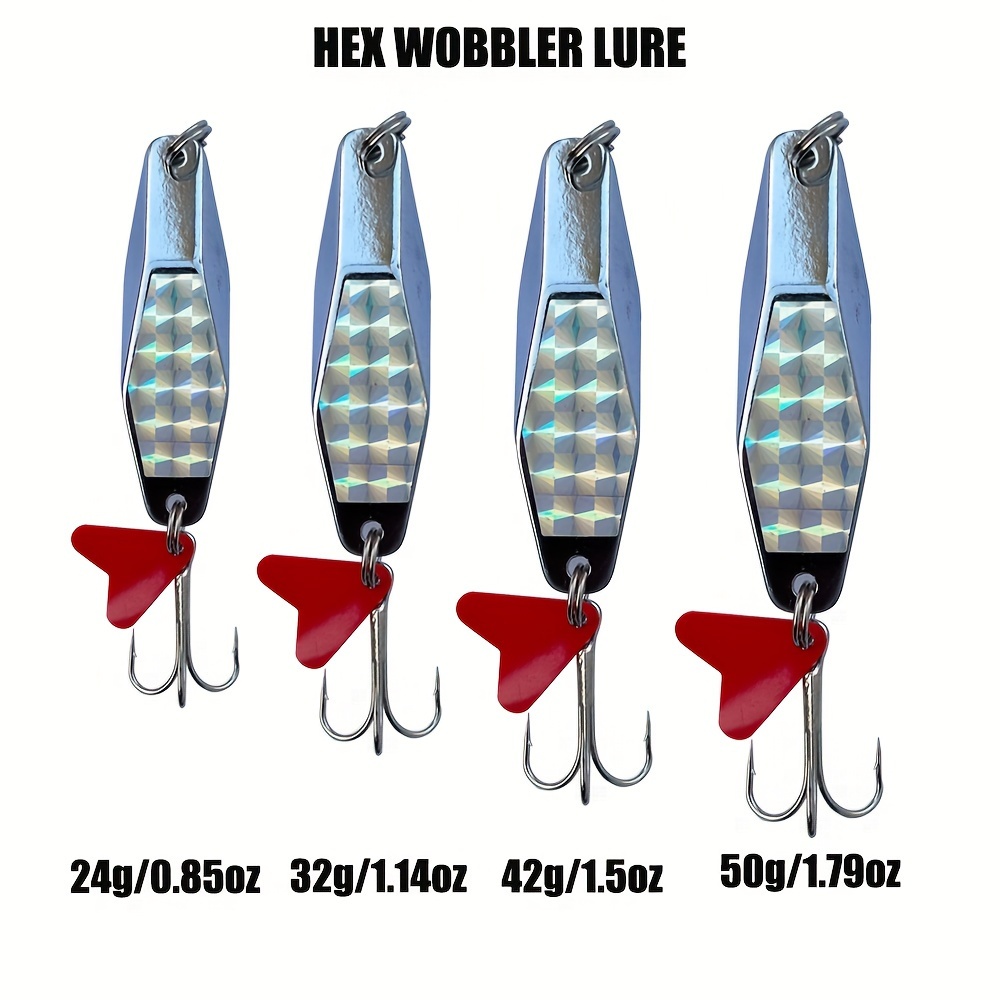 Fishing Hex Wobbler Lure Fishing Spoon Metal Jig Lures - Temu Canada