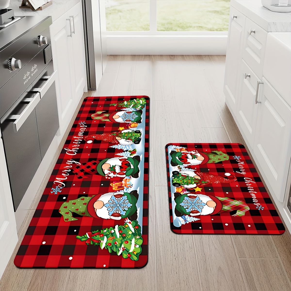 Christmas Kitchen Floor Mat Waterproof Non slip Kitchen Rugs - Temu