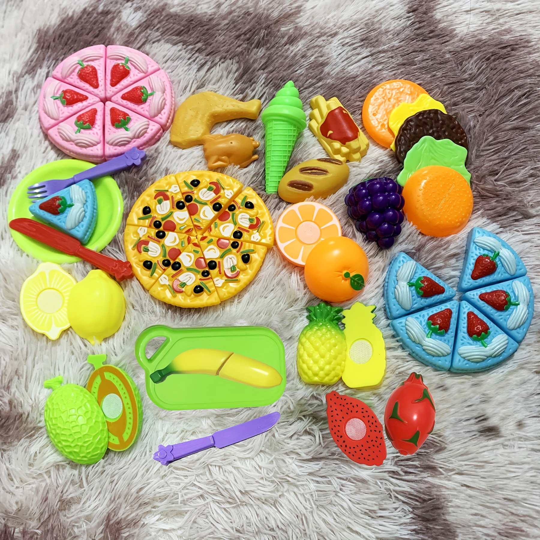 Children Pizza Toy Set Pretend Play Game Simulation Food for Birthday Gifts