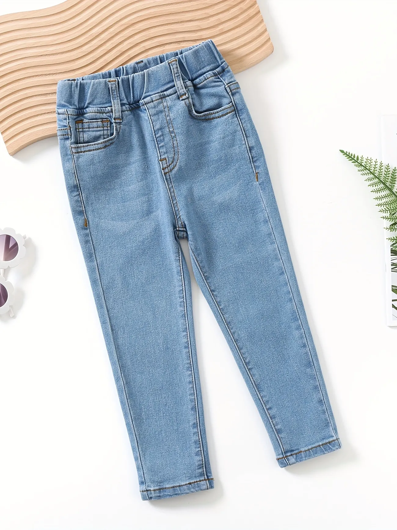Toddler Girls Washed Jeans Casual Skinny Slim Fit Denim Pants Summer Clothes | Today's Best Daily Deals | Temu