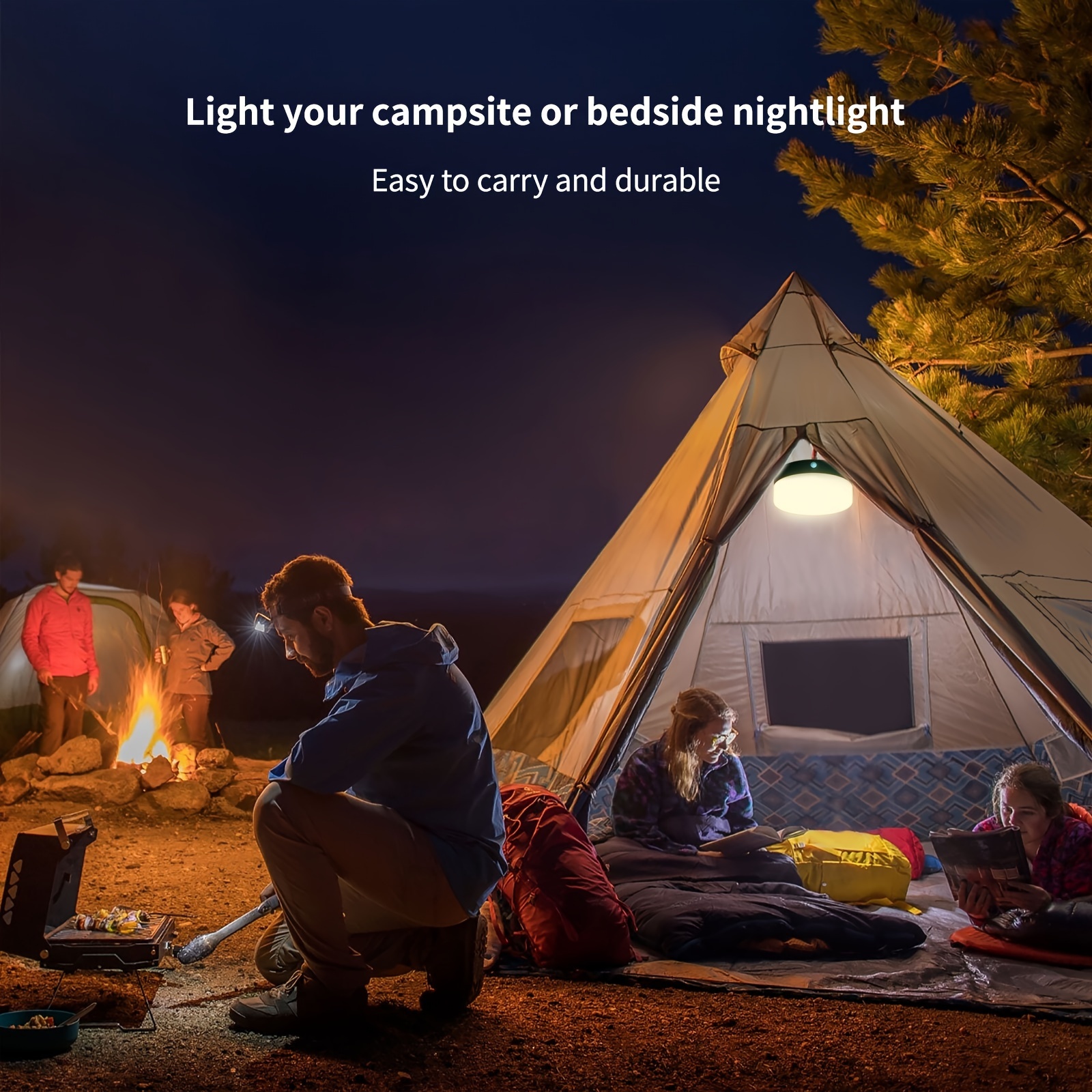 Camping String Light With 5 Lighting Modes Durable - Temu