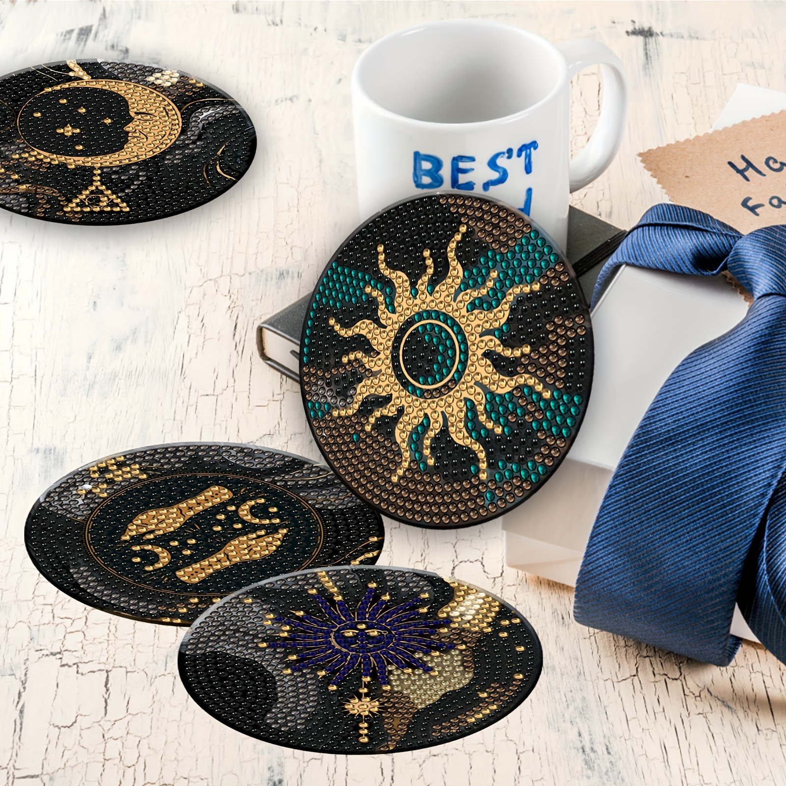 Mystical Moon Diamond Art Coasters Diamond Painting Coasters - Temu