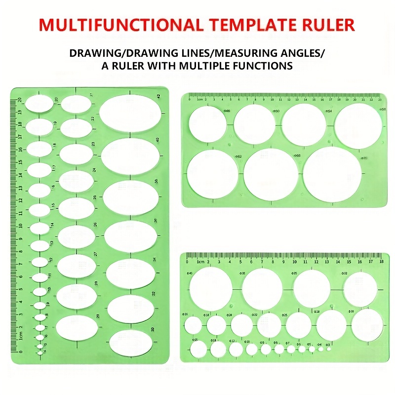 Circle Templates Measuring Geometry Ruler Shape Stencils Drawing Set  Plastic Geometric Drawing Painting Stencils Oval Templates Scale Drafting  Tools 