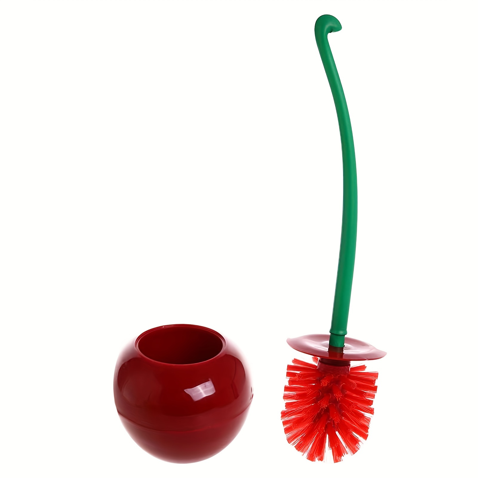 Cherry Shape Toilet Brushes with Holder Bowl, Long Handle