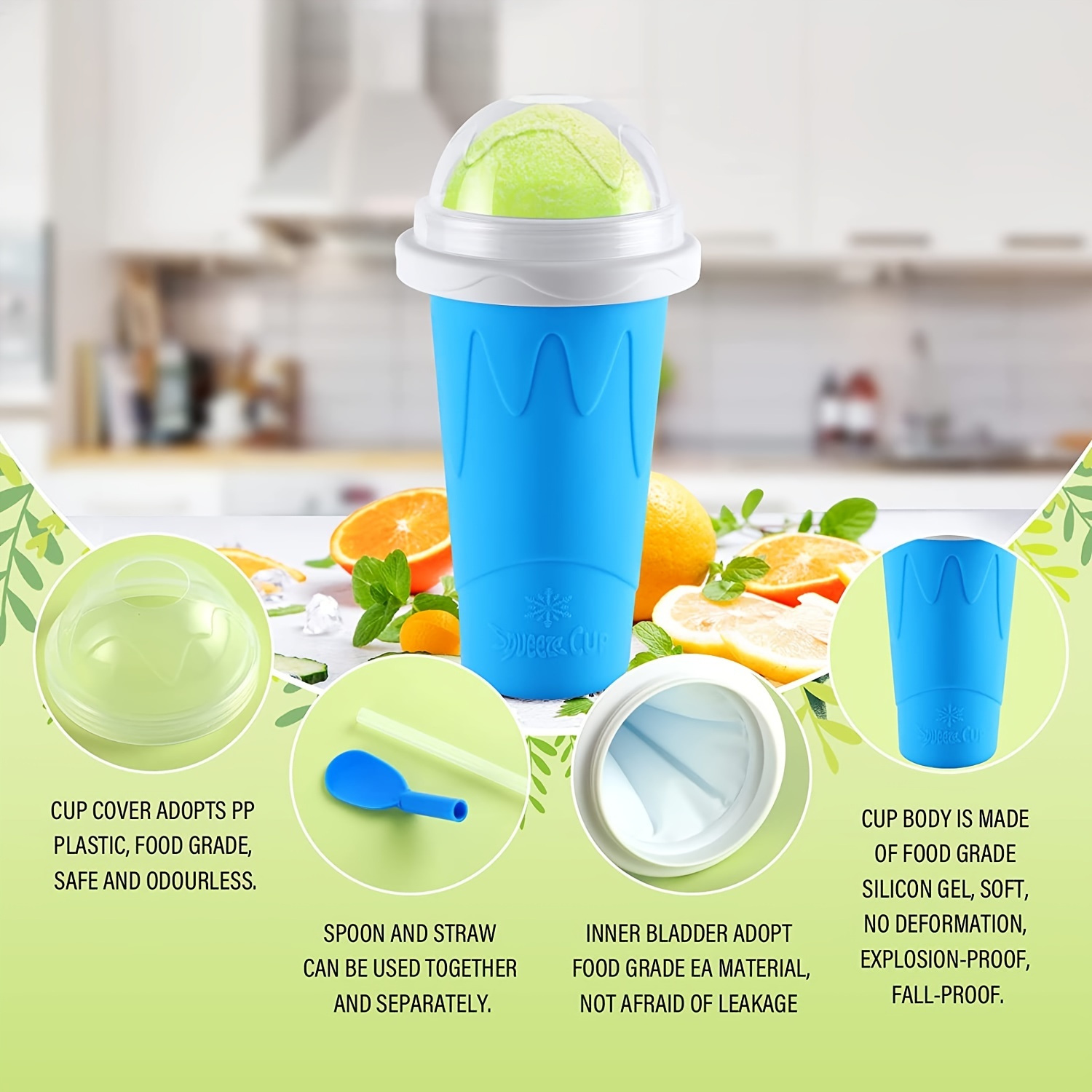 2023 new squeeze reusable silicone smoothie