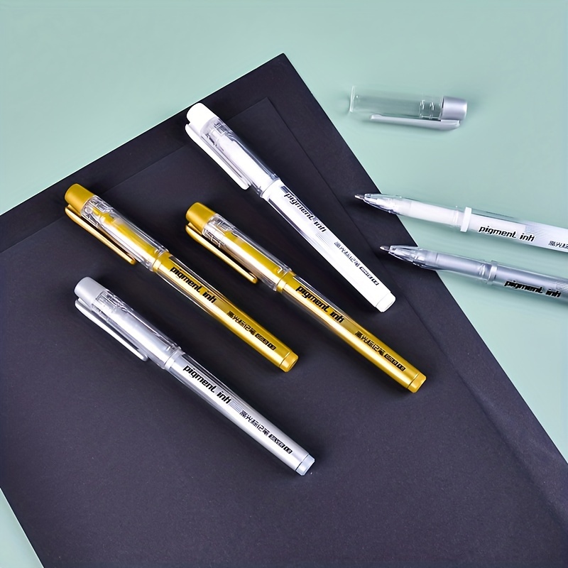 3pcs Painting Highlight Pen White Gold Silver Art Marker Design Gel Pen  Supplies