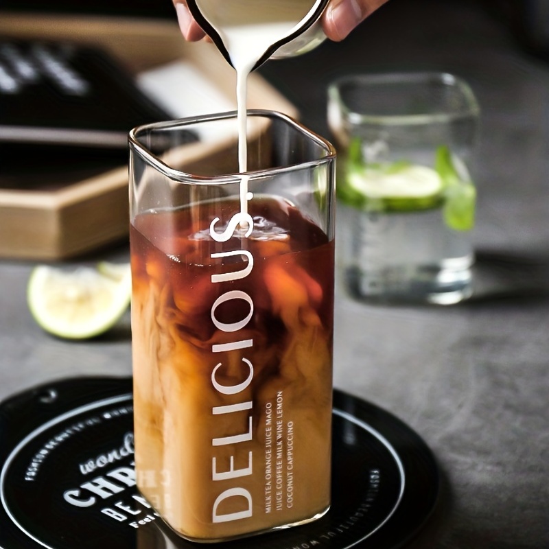 Stylish Clear Glass Drinking Cup For Iced Coffee And Water - Temu