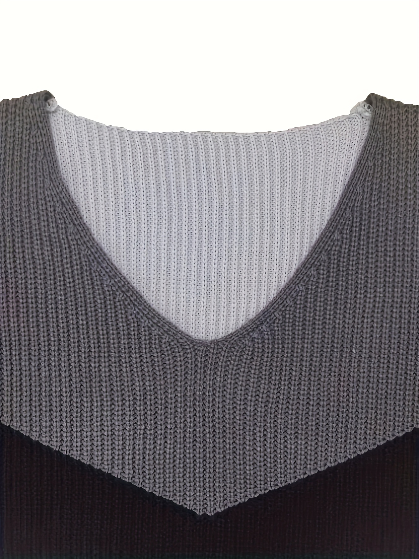 Colorblock V Neck Sweater