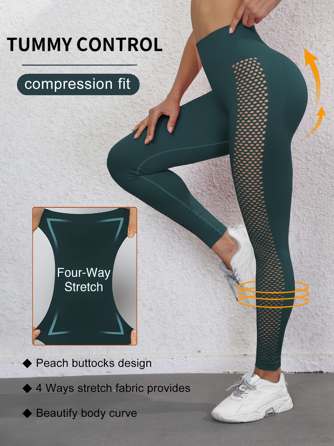 Fitness Yoga Pants Hollow Out Leggings For Women Tummy Control