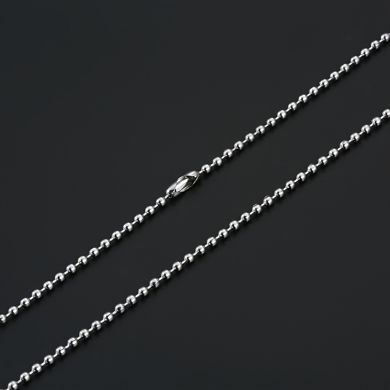 2.4mm 24 inch Stainless Steel Beaded Necklace Chain : Perfect for DIY Crafts, Jewelry, Jewels Making, and Military Dog Tag Necklace for Men !,Temu