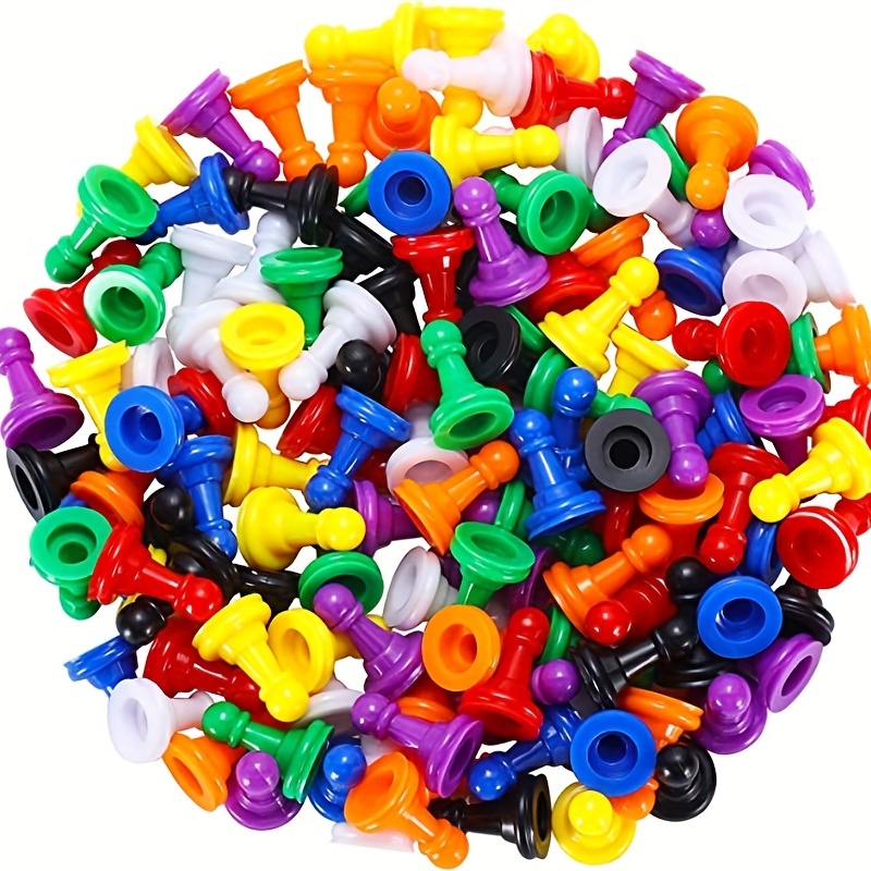 60 peças de jogos multicoloridos, peças de jogos de plástico para