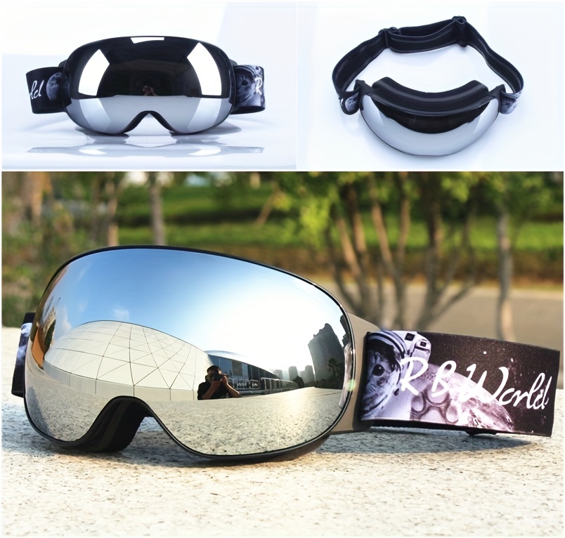 Outdoors Ski Goggles Double Layers Uv400 Anti Fog Big Ski Glasses