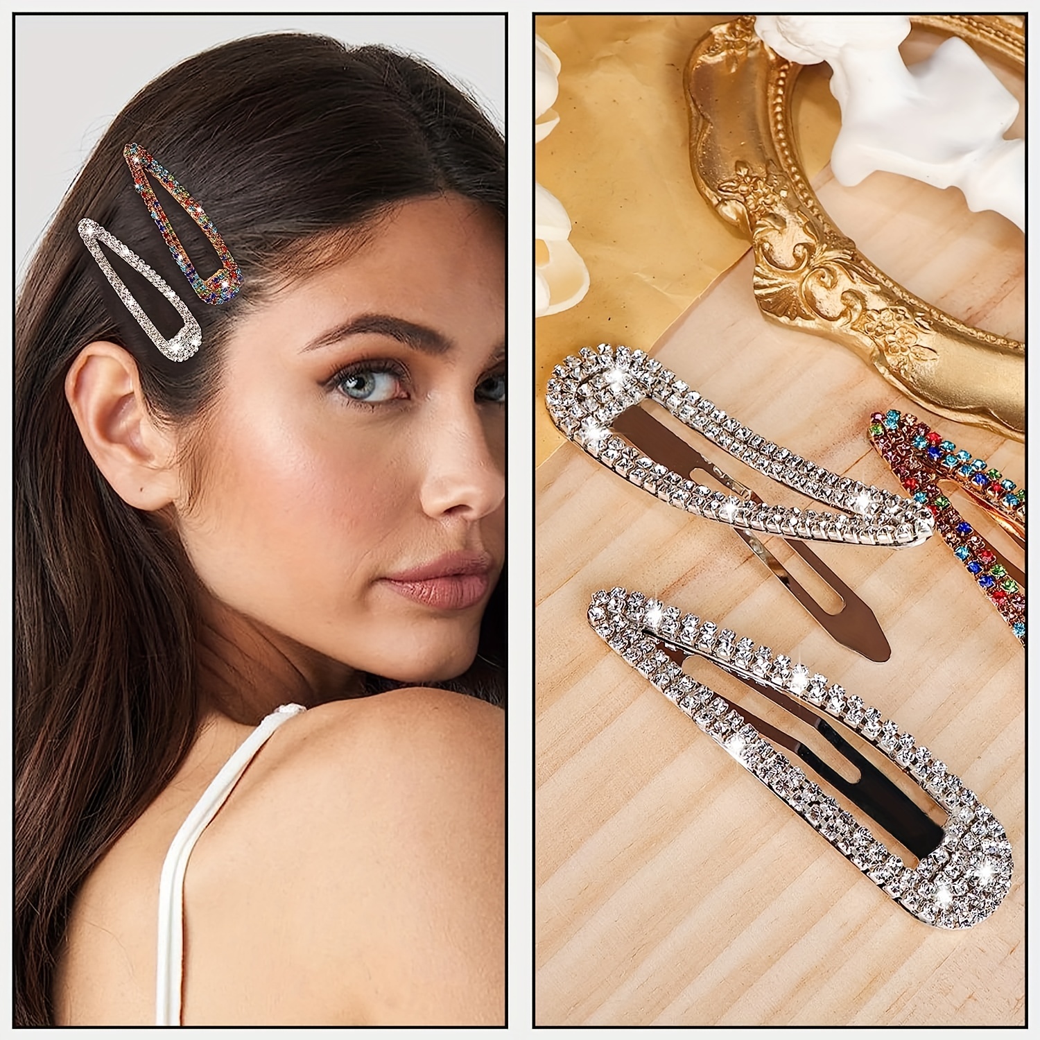 8pcs womens 8cm teardrop hair clips hollow   teardrop hairpins for elegant evening hairstyles long hair and bangs perfect gift for ladies Product details 4