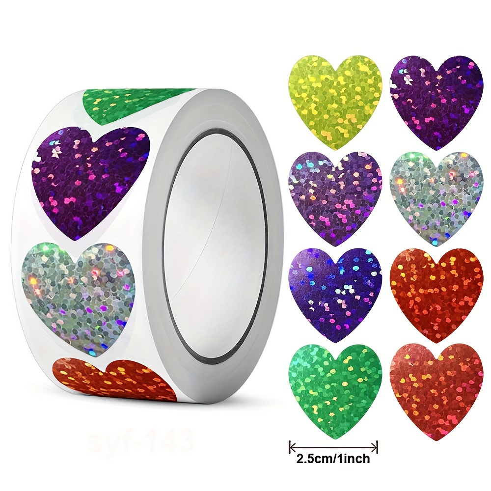 500 Labels Love Rainbow Sticker Heart Shape Scrapbooking - Temu