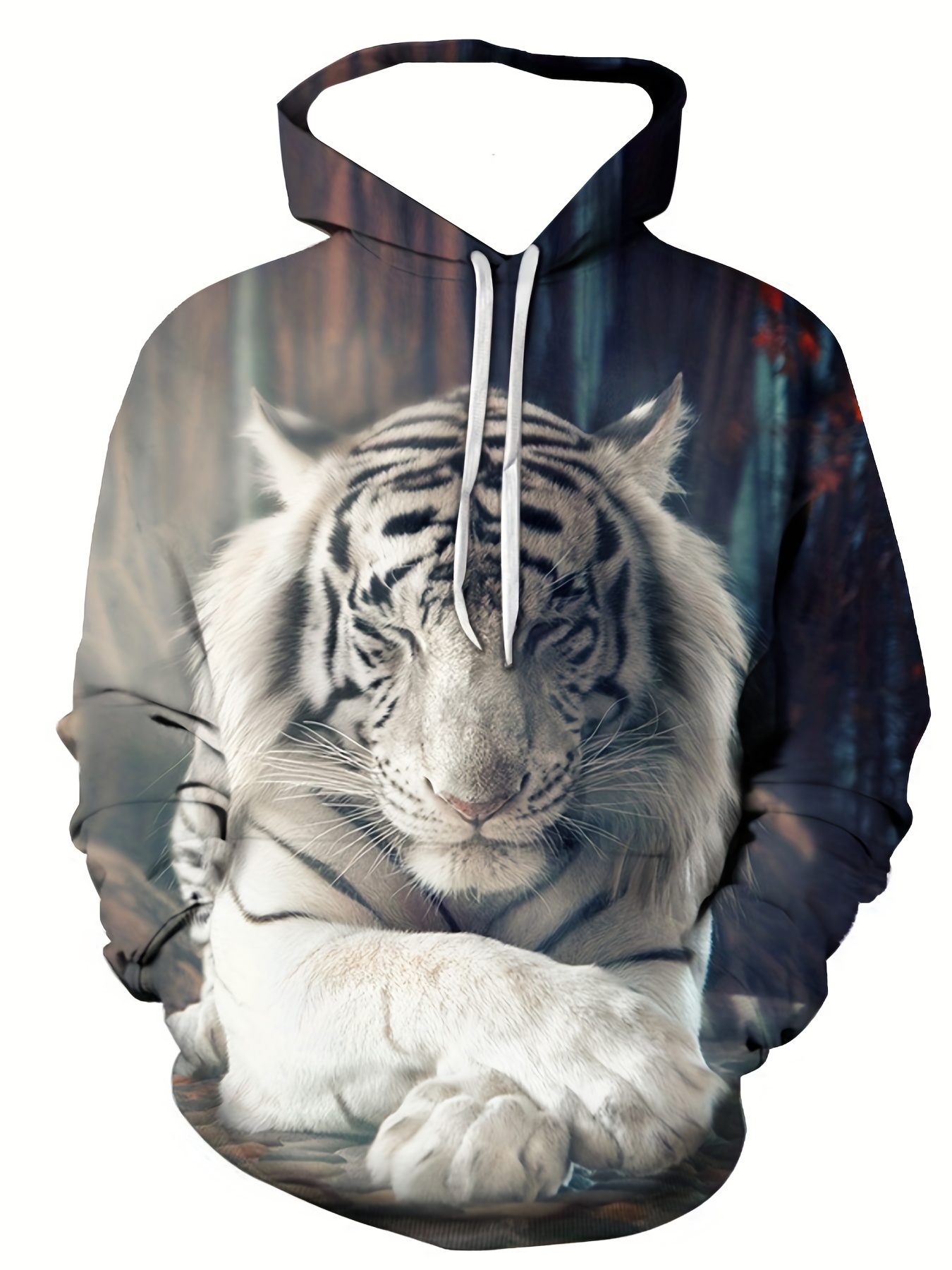 3d Digital tiger Graphic Print Men's Casual Hoodies - Temu