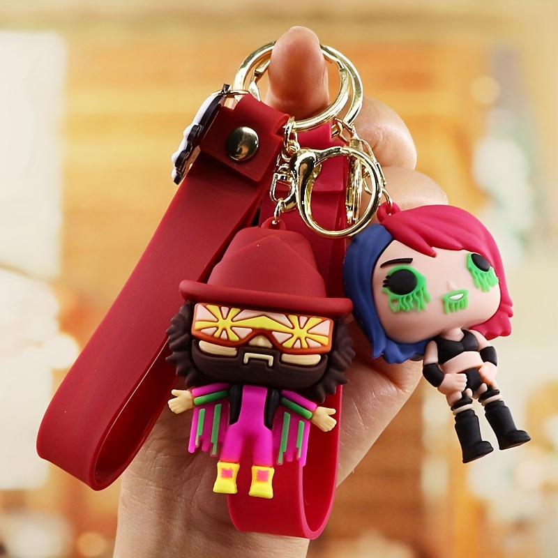 Acrylic Cartoon Graffiti Doll Key Chain Creative Doll Women Bag Pendant  Jewelry Cute Mobile Phone Car Keychain Xmas Birth Gift