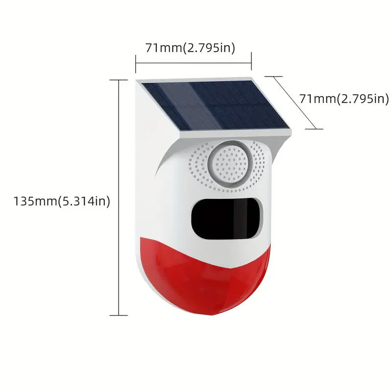 1pc Alarma Exterior Solar Con Sensor De Movimiento, Luces De Alarma De  Seguridad De Sonido De 120dB, Distancia De Detección Ajustable, Alarma De  Detec