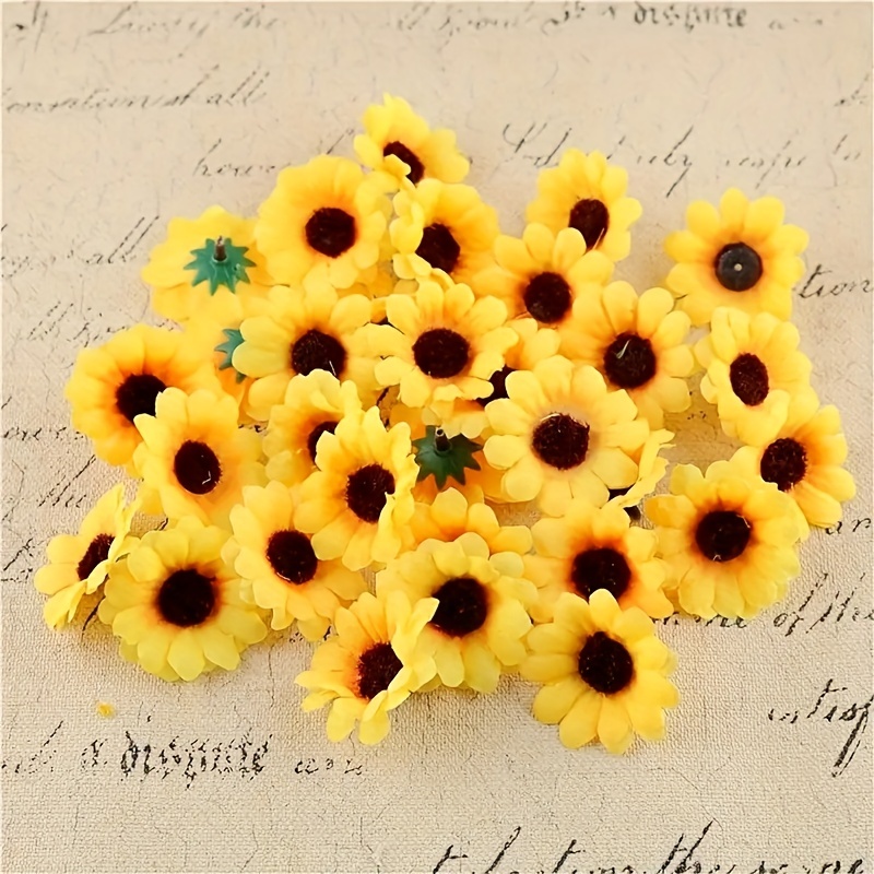 Artificial Daisy Heads Small Sunflower Mini Fake Flowers - Temu