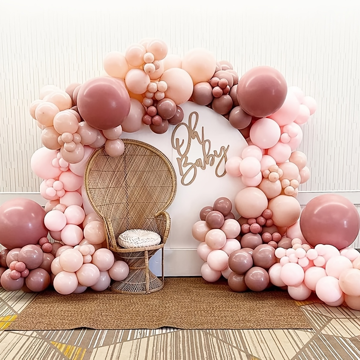 decoration baby shower rose doré thème princesse