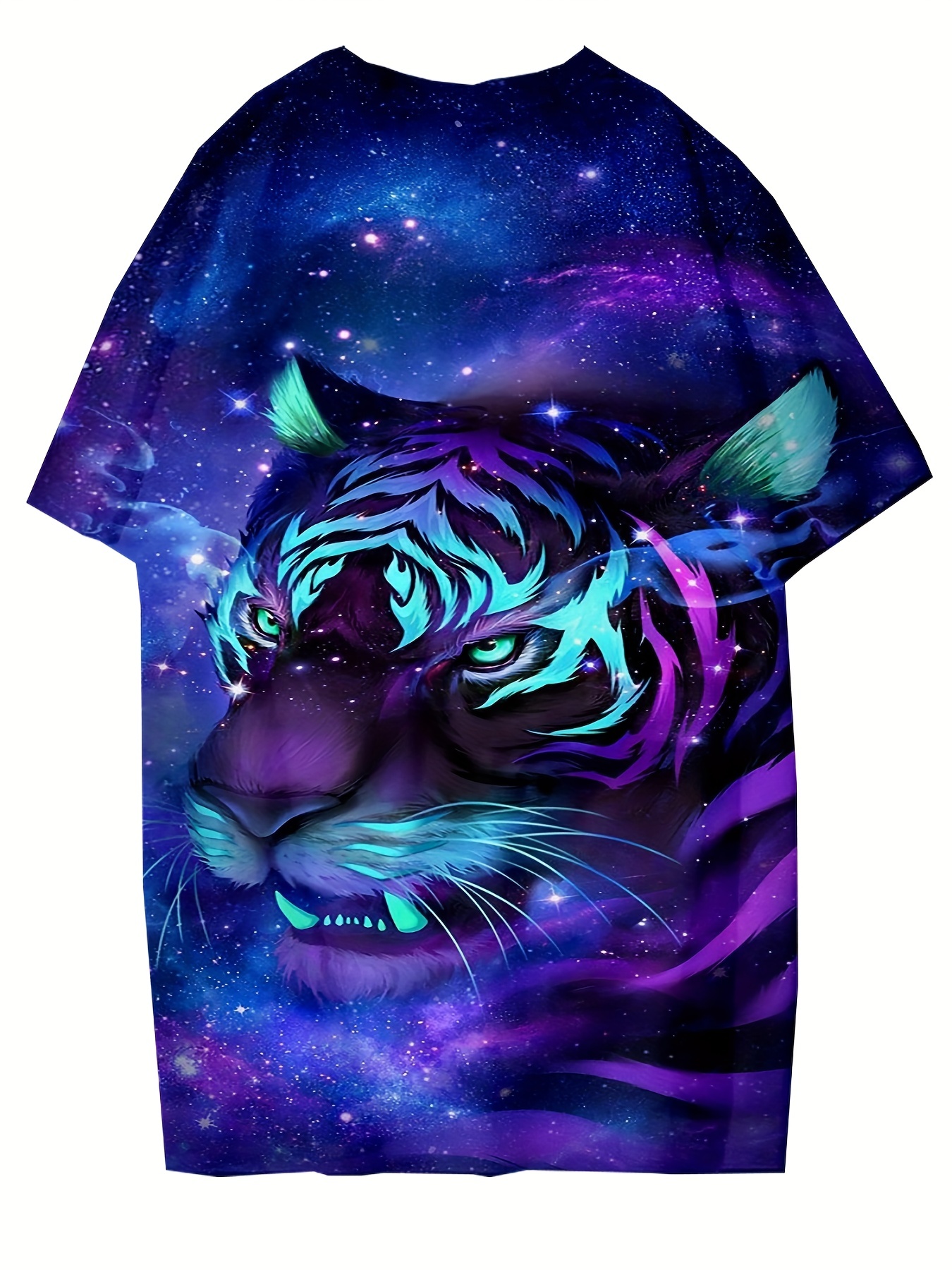 Tiger Glow Designed T - Shirt Mens