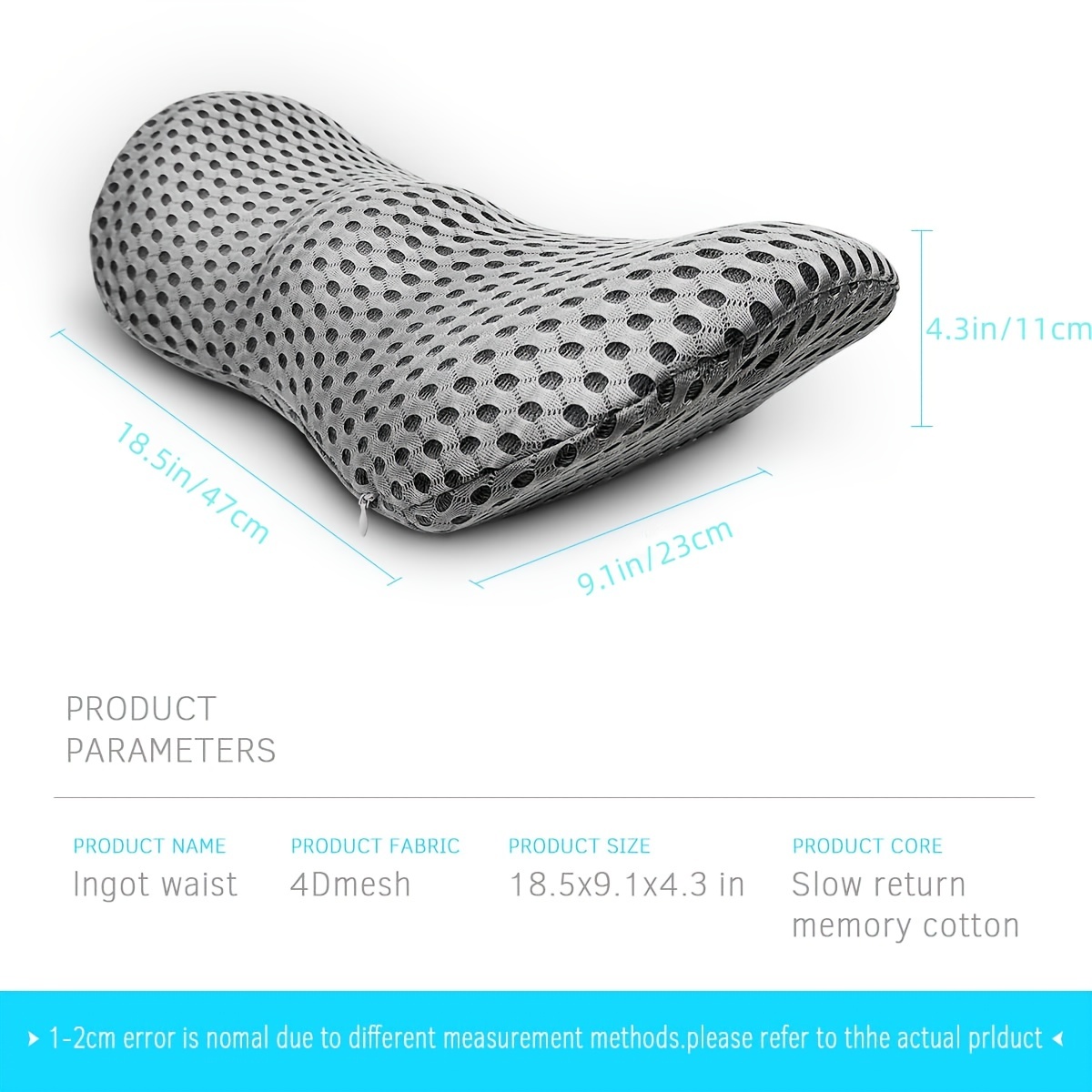 Lumbar Support Pillow For Office Chair,Memory Foam Back Waist Cushion  Pregnancy Sleeping Pillows for Relieve Pain Support Waist for Beds,Car  Seats,Chair (White) 