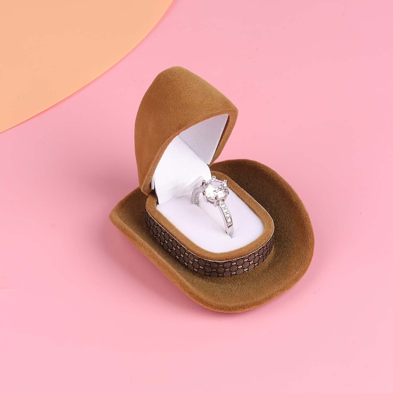 Creative Retro American Western Cowboy Hat Oval Ring Box - Temu