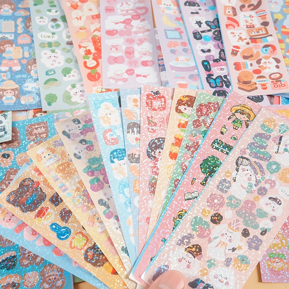 Goo Card Set Cute Cartoon Diy Journal Stickers Laser Goo - Temu