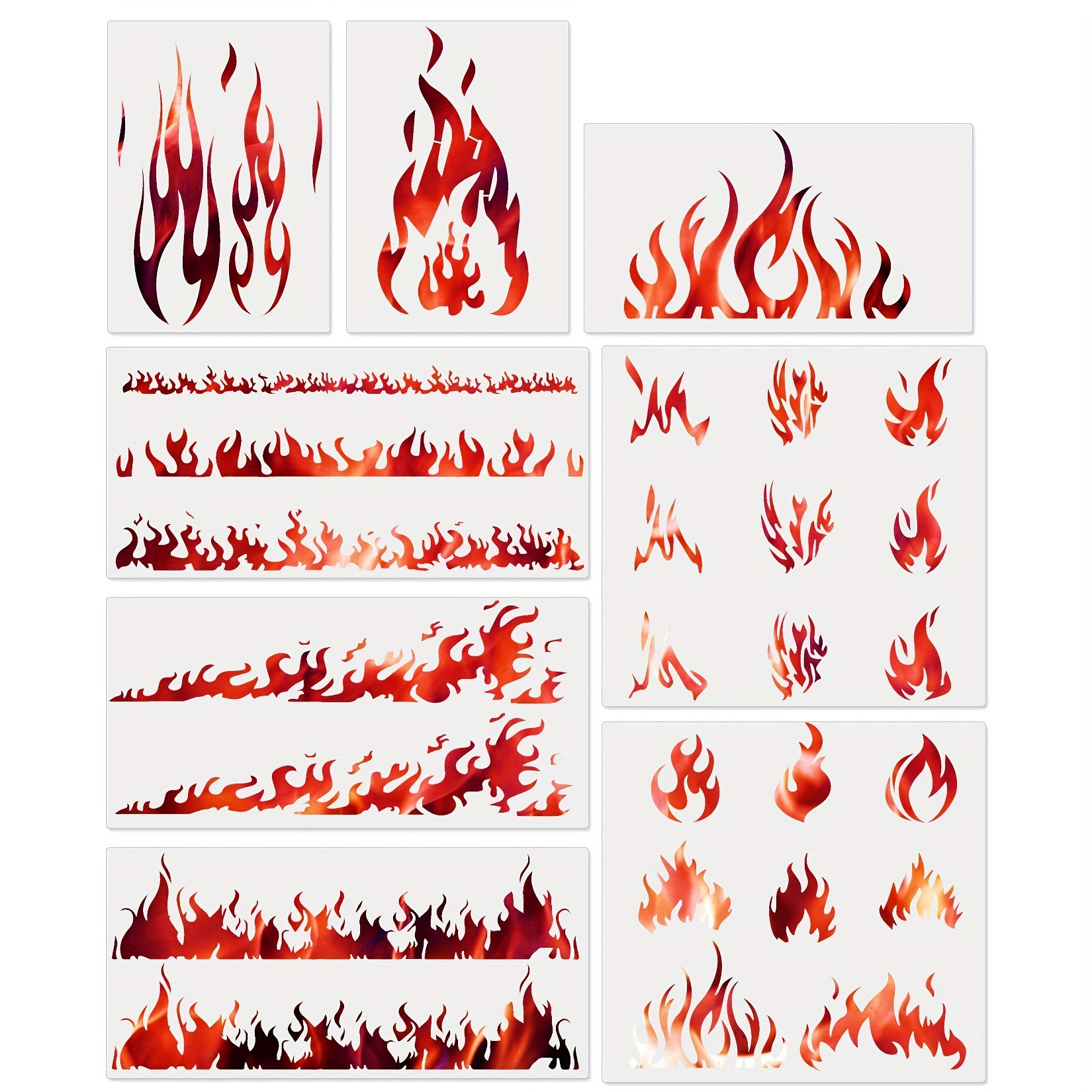 FREE!! Real Flames & Fire Airbrushing Templates Stencils FREE
