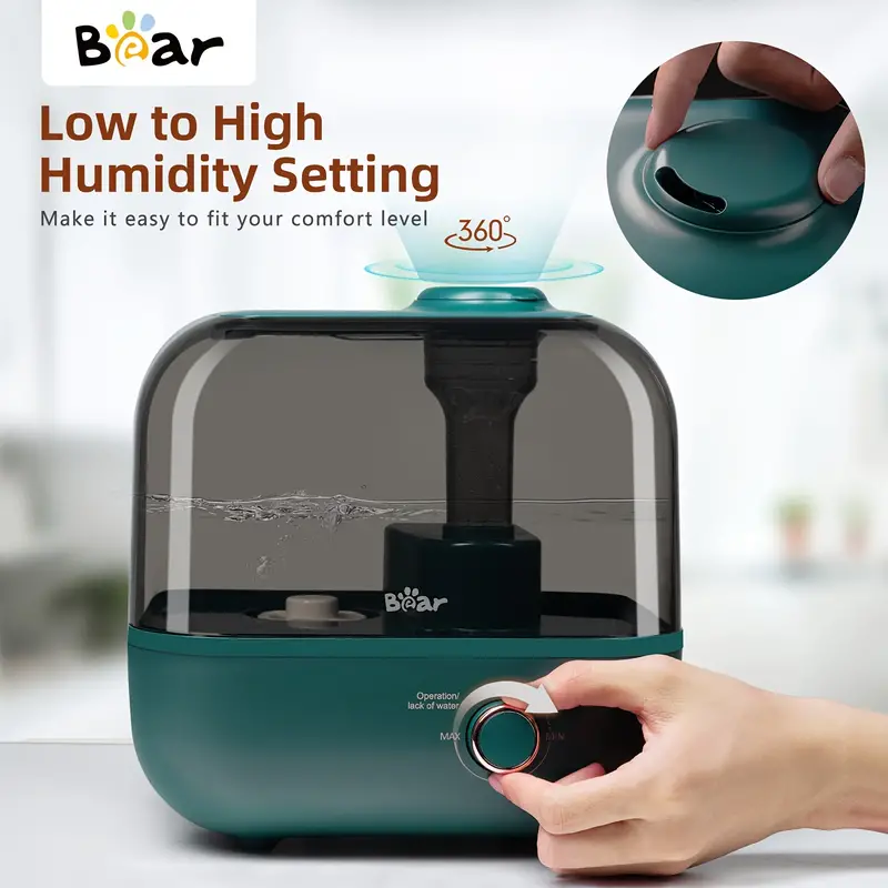 bear humidifiers for bedroom 5l top fill cool mist humidifier for plants and baby lasts for 35 hours auto shut off super quiet easy to use and clean christmas gift details 0