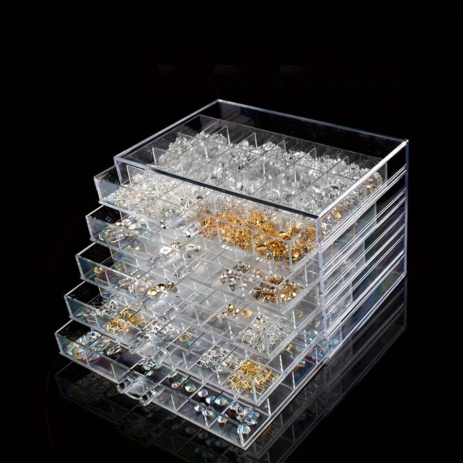 Joyero, organizador de joyas de 3 cajones, cajas de joyería y organizadores  con organizador de aretes, caja organizadora de joyas transparente para